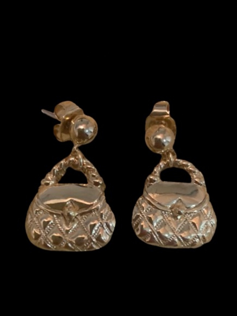 Gold-Tone Mini Purse Drop Earrings - Women Jewelry